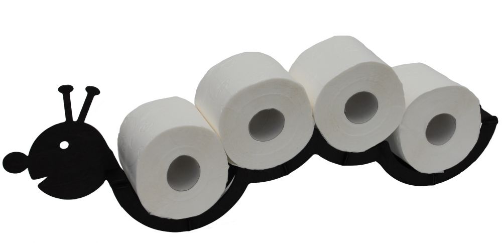 DanDiBo Toilet roll holder Wood Black Caterpillar Toilet roll holder Wall toilet roll holder Replacement roll holder