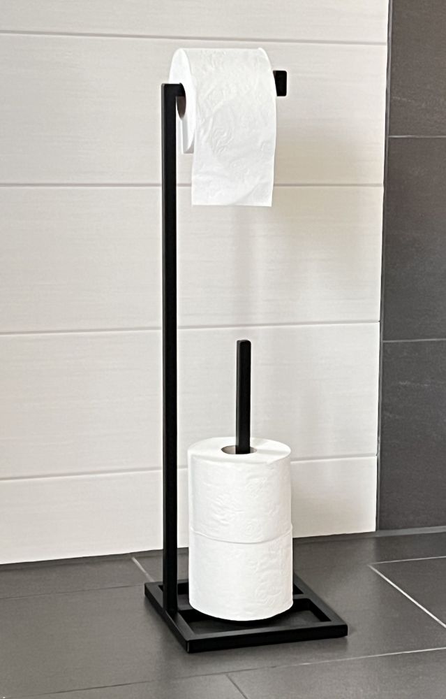 DanDiBo Toilettenpapierhalter Stehend Schwarz Metall 96459 Gäste WC Ständer  Klopapierhalter Ersatzrollenhalter Papierhalter Rollenhalter -  DanDiBo-Ambiente