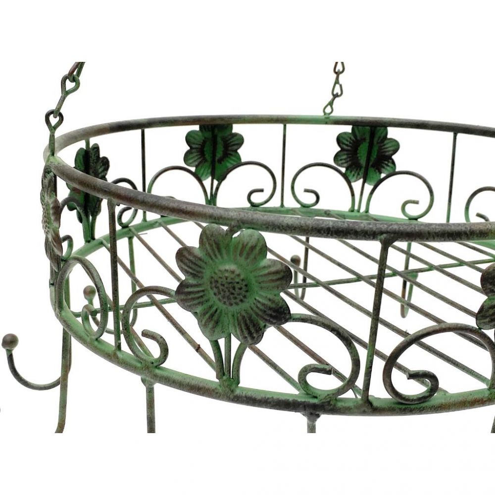 DanDiBo Pot Hanger Ceiling Rack Hanging Basket Green 96006 60 cm Hanging Shelf Sausage Crown Basket Kitchen Shelf Kitchen Crown Herb Crown