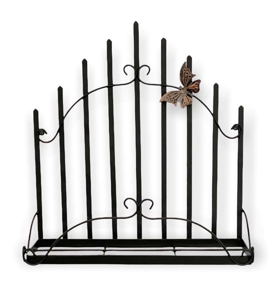 DanDiBo Wandblumenhalter Metall Schwarz 50 cm Wandregal 96237 Blumenständer Blumenregal Wandtopfhalter