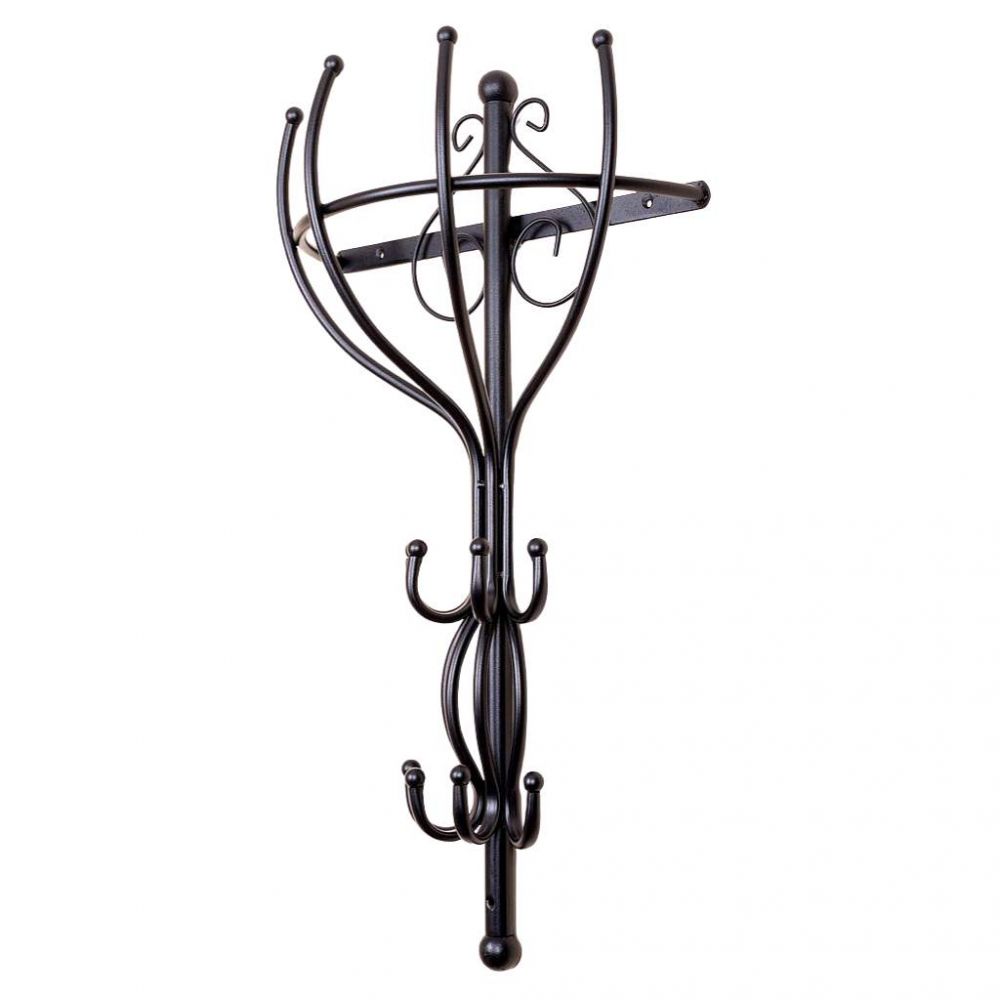 DanDiBo Wandgaderobe Halbrund Wand Metall Schwarz Vienno 66cm Gaderobe Kleiderhaken Gaderobenhaken Hakenleiste Flurgaderobe Haken