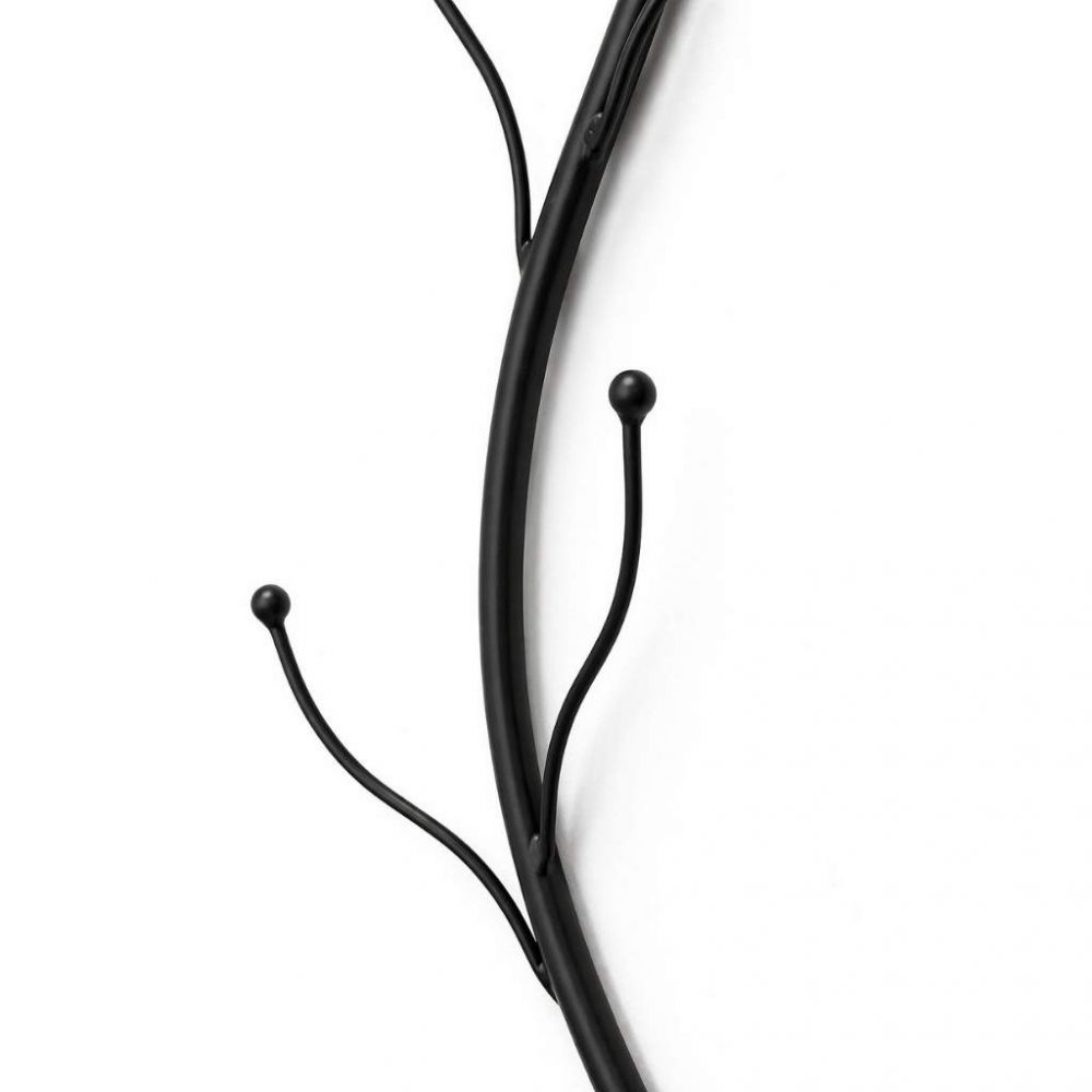 DanDiBo Wall Coat Rack Black Metal Set of 3 Flora Wall Mounted Coat Rack 93861 Coat Hooks Hallway Coat Rack Hook Rail