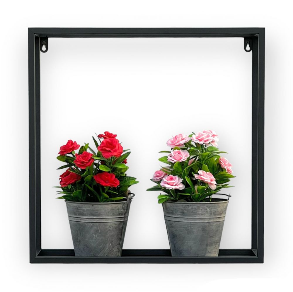 DanDiBo Wandregal Metall Wand Schwarz 96348 Wandmontage 45 cm Modern Wandhalter Regal Blumenregal Blumenhalter