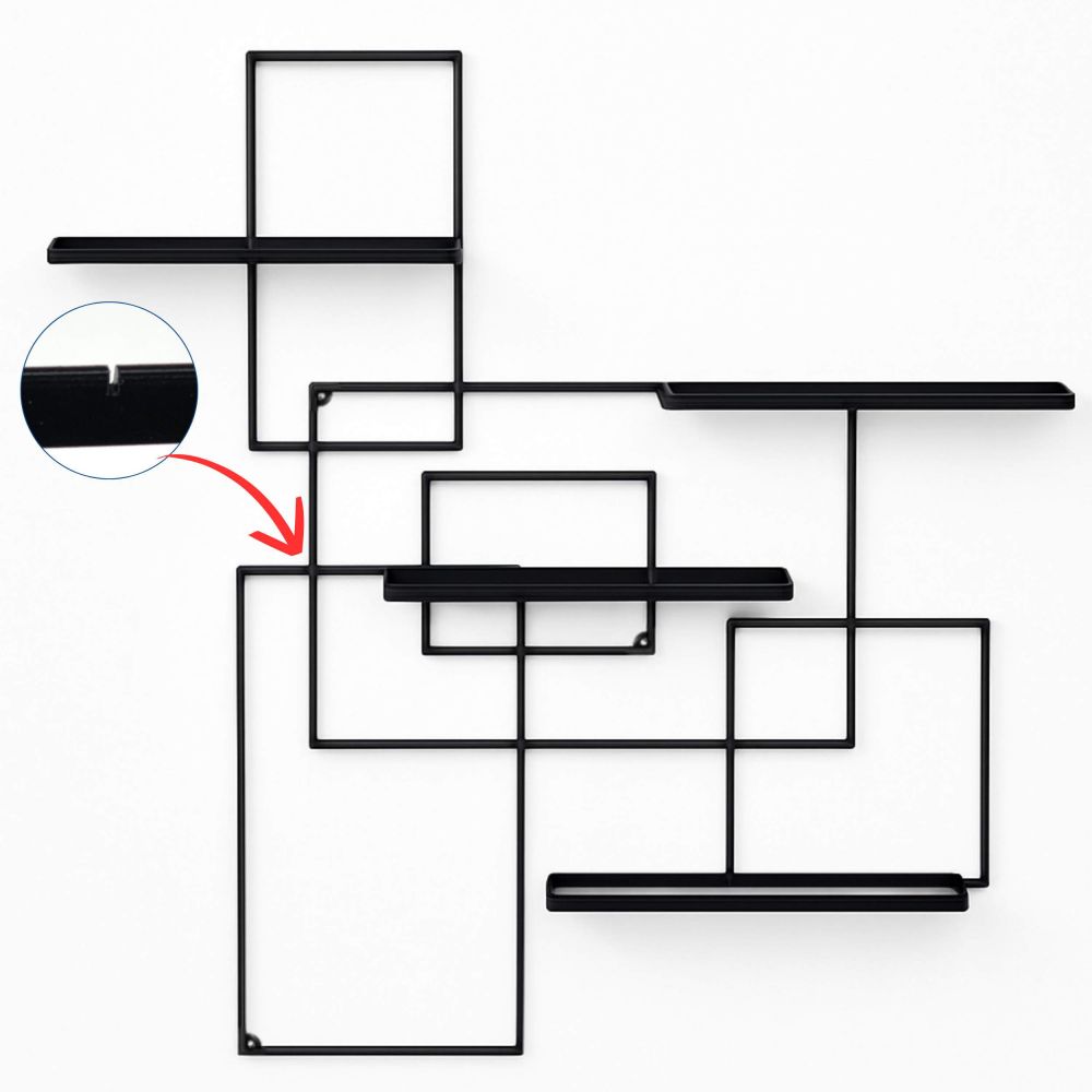 DanDiBo Weinregal Metall Schwarz Black Line Flaschenständer Flaschenregal Flaschenhalter Wandregal