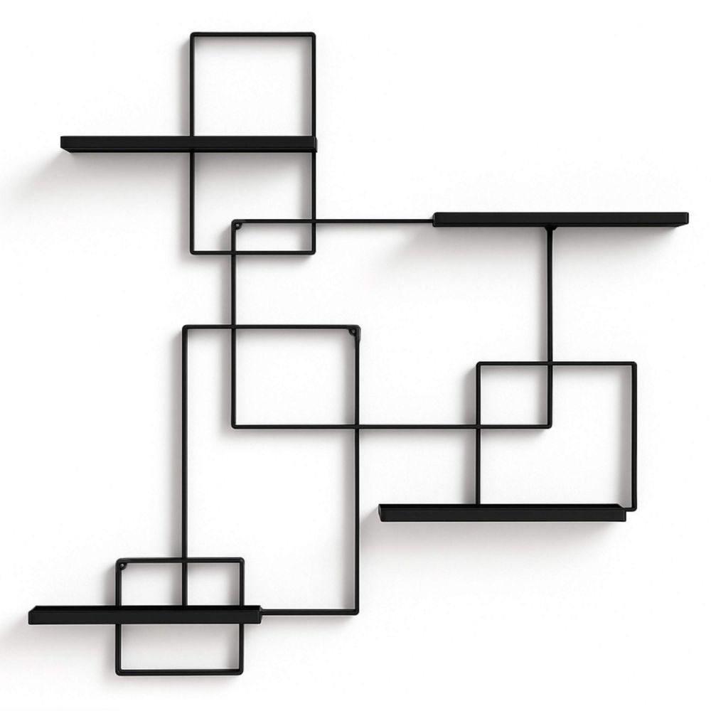 DanDiBo Weinregal Metall Schwarz Black Line Flaschenständer Flaschenregal Flaschenhalter Wandregal