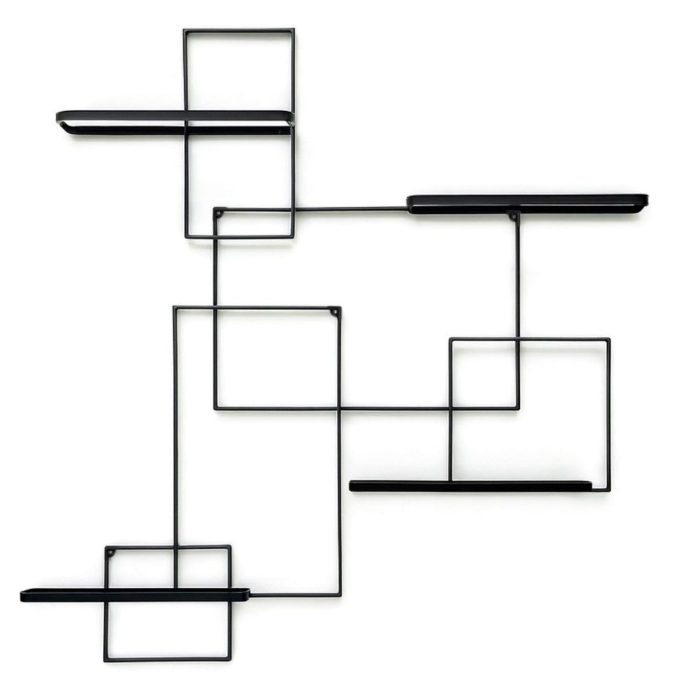 DanDiBo Weinregal Metall Schwarz Black Line Flaschenständer Flaschenregal Flaschenhalter Wandregal