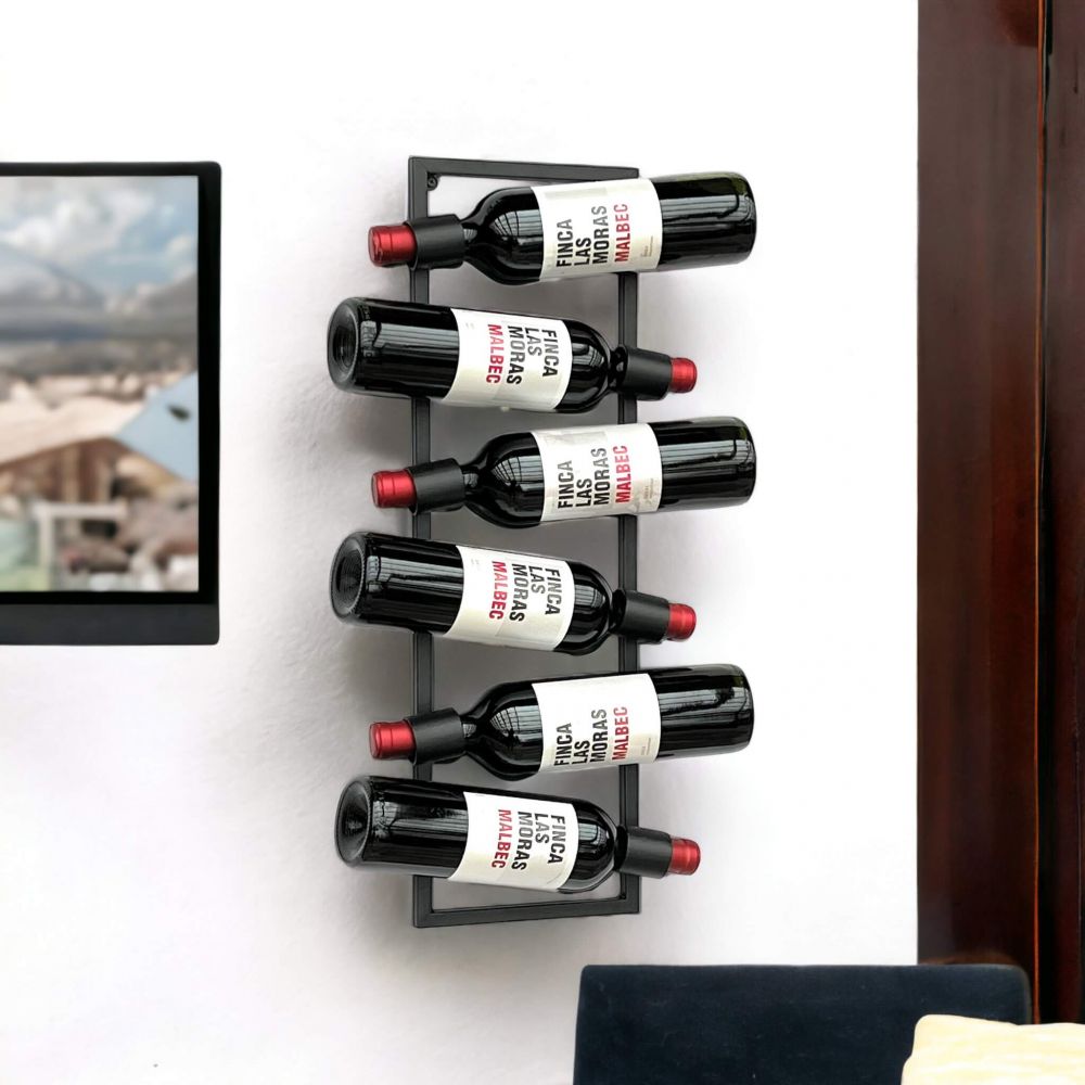 DanDiBo wine rack wall metal black bottle rack bottle rack bottle holder for 6 bottles narrow modern design