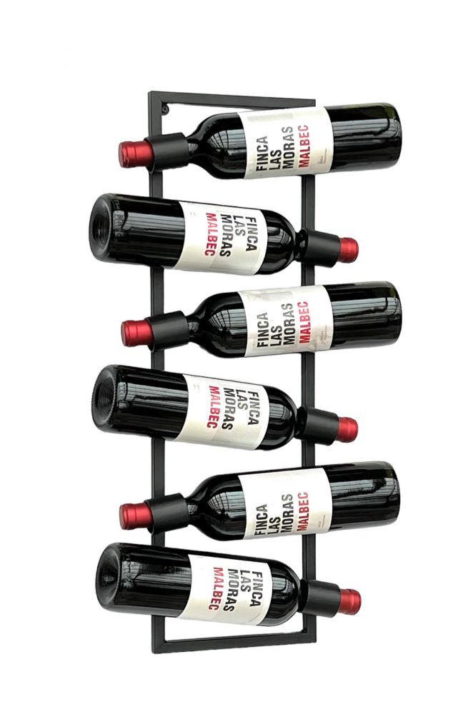 DanDiBo wine rack wall metal black bottle rack bottle rack bottle holder for 6 bottles narrow modern design