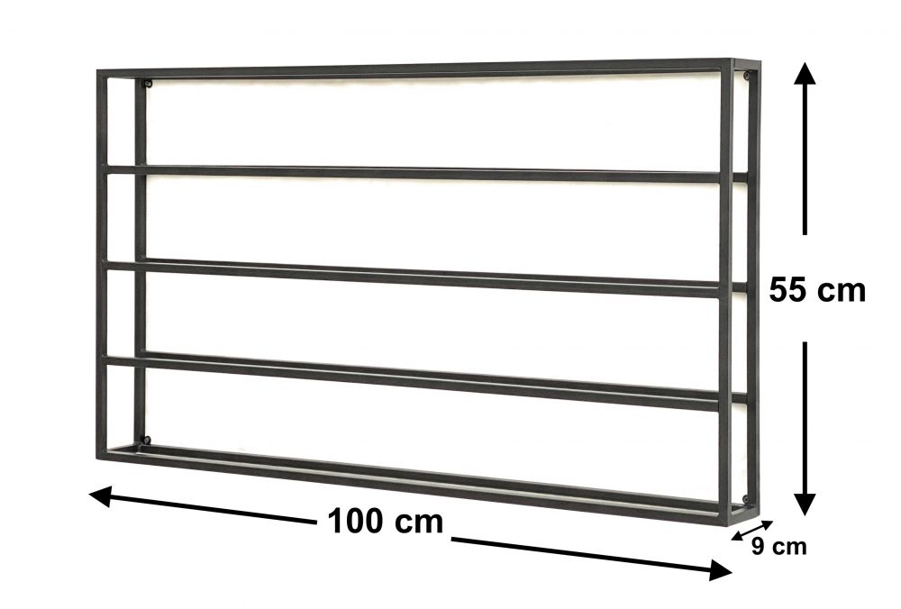 DanDiBo wine rack metal wall 100 cm black bottle rack 96239 bottle holder wall mounting modern wall holder wall rack for 15 bottles