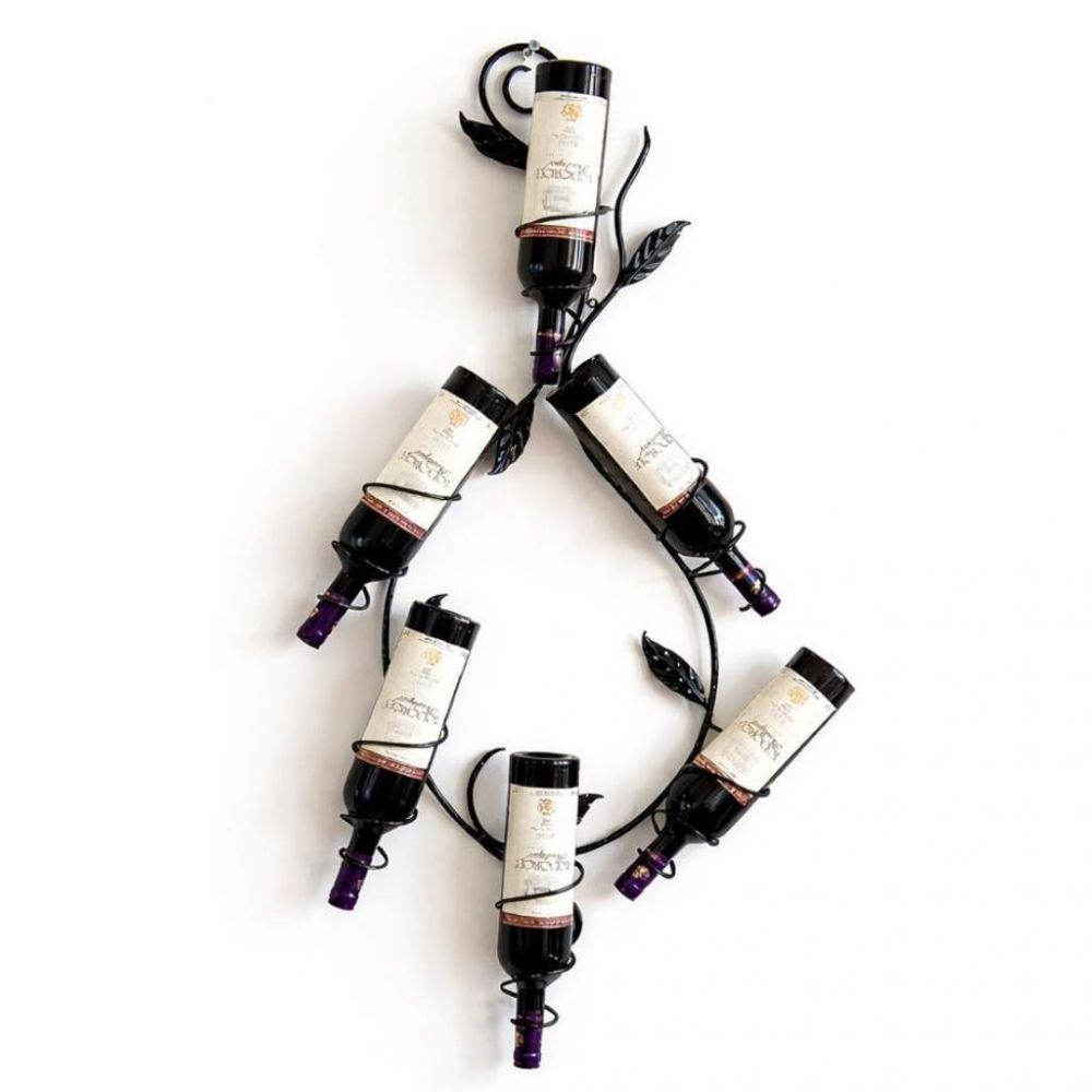 DanDiBo Weinregal Wand Metall Schwarz Natura Flaschenregal Hängend Wine Rack Weinhalter Weinflaschenregal Weinflaschenhalter