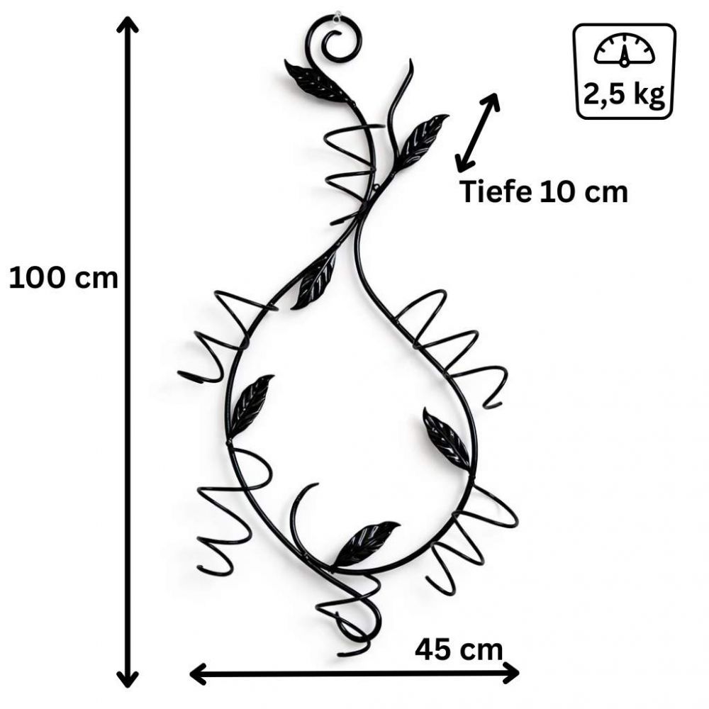 DanDiBo Weinregal Wand Metall Schwarz Natura Flaschenregal Hängend Wine Rack Weinhalter Weinflaschenregal Weinflaschenhalter