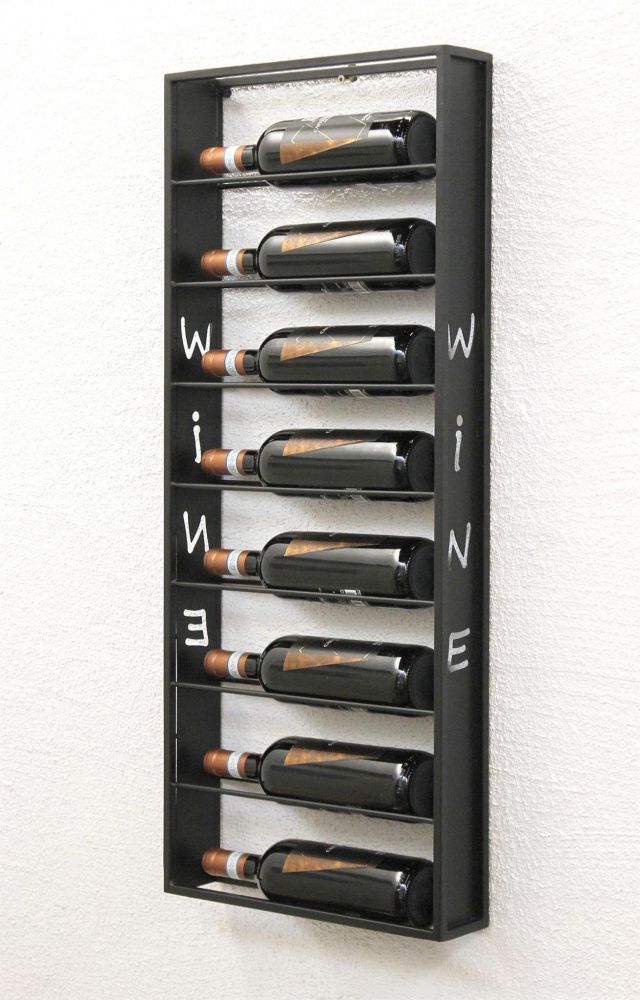 Weinregal Wand Metall Schwarz Sofie Flaschenständer Flaschenregal Flaschenhalter Weinflaschenregal
