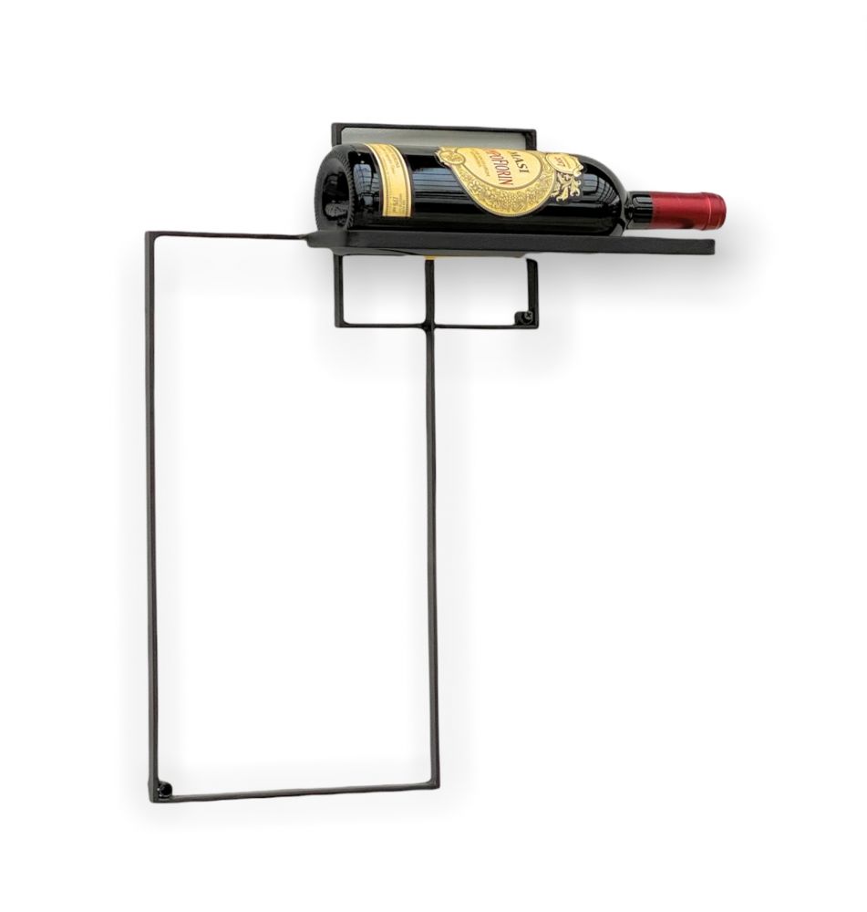 DanDiBo Weinregal für 1 Flasche Metall Schwarz Flaschenständer Flaschenregal Flaschenhalter Wandregal