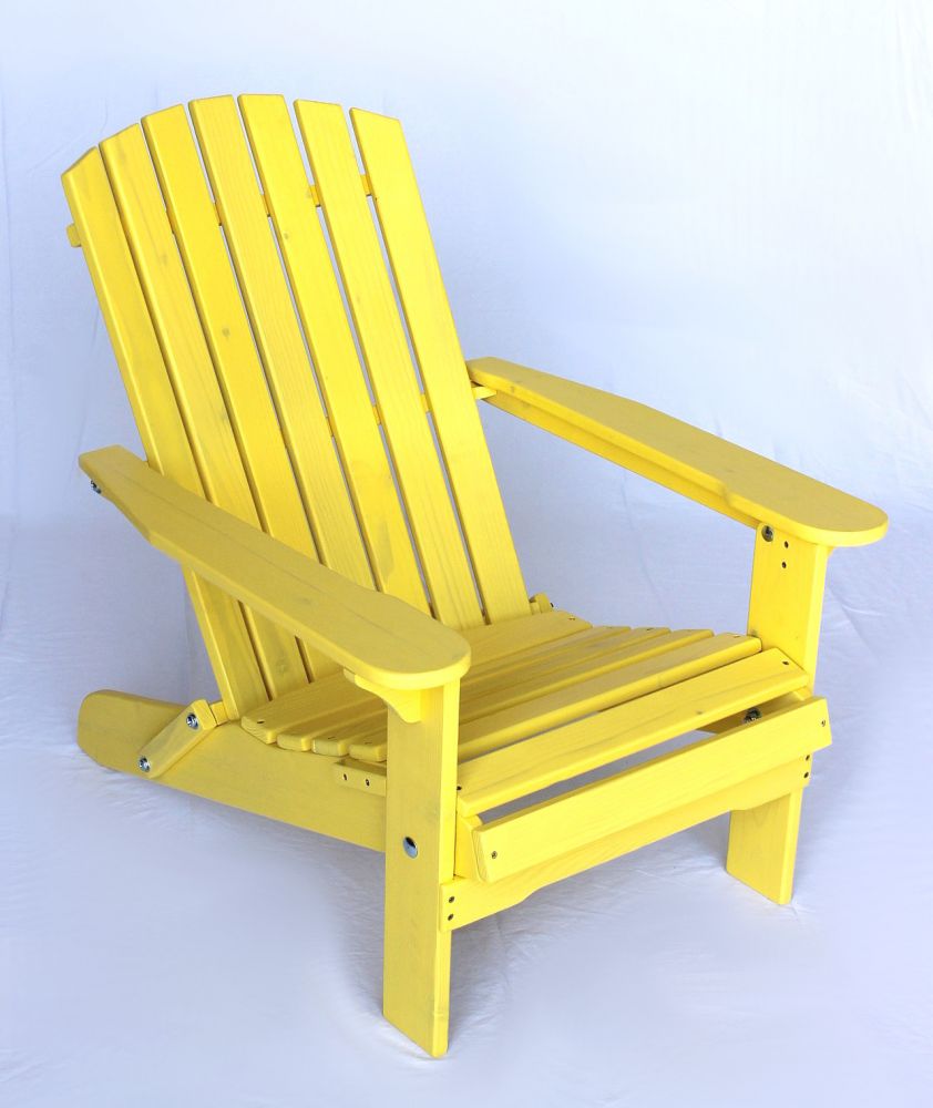 DanDiBo Strandstuhl Sonnenstuhl aus Holz Gelb Gartenstuhl klappbar  Adirondack Chair Deckchair-DanDiBo