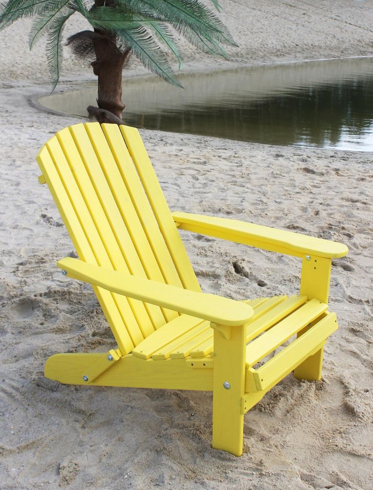 Gelb klappbar DanDiBo Strandstuhl Sonnenstuhl Holz Adirondack Gartenstuhl Chair aus Deckchair-DanDiBo