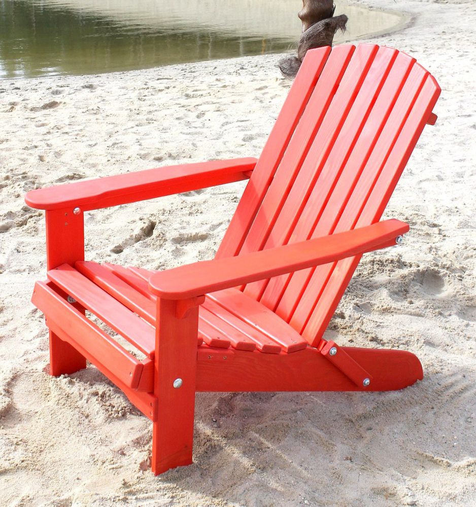 DanDiBo Strandstuhl Sonnenstuhl aus Holz Rot Gartenstuhl klappbar