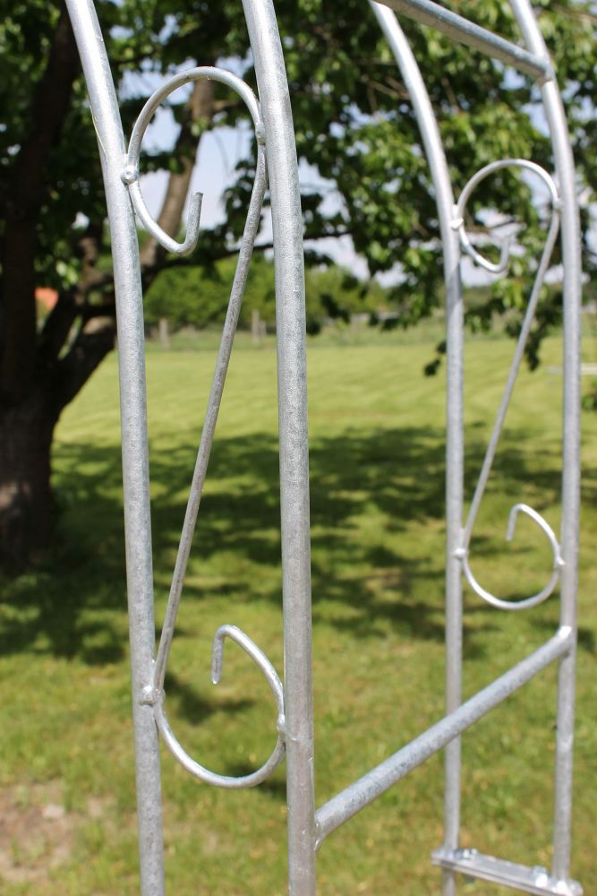 DanDiBo Rose arch with door Galvanised Width 140 cm Round arch Hot-dip galvanised Weatherproof Solid solid iron climbing support