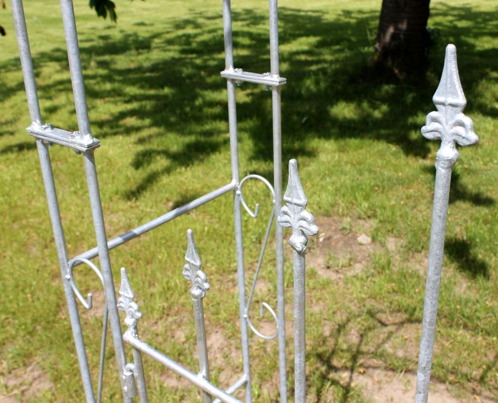 DanDiBo Rose arch with door Galvanised Width 140 cm Round arch Hot-dip galvanised Weatherproof Solid solid iron climbing support