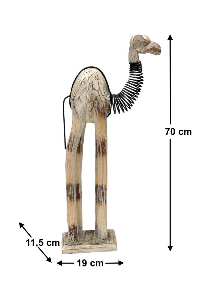 DanDiBo Deko Figur Kamel Nr.42 Holzskulptur aus Holz Skulptur Beige Hell 70 cm Holzfigur Handgeschnitzt Stehend Tierfigur Schnitzskulptur