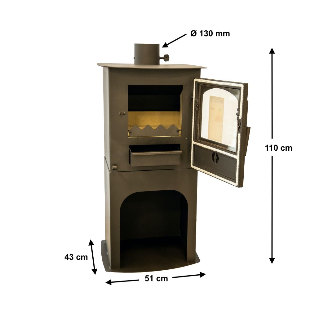 Kaminofen Holz CID Holzofen 7,5 kW Kamin Ofen Dauerbrandofen Werkstattofen Schwedenofen Hüttenofen Heizofen