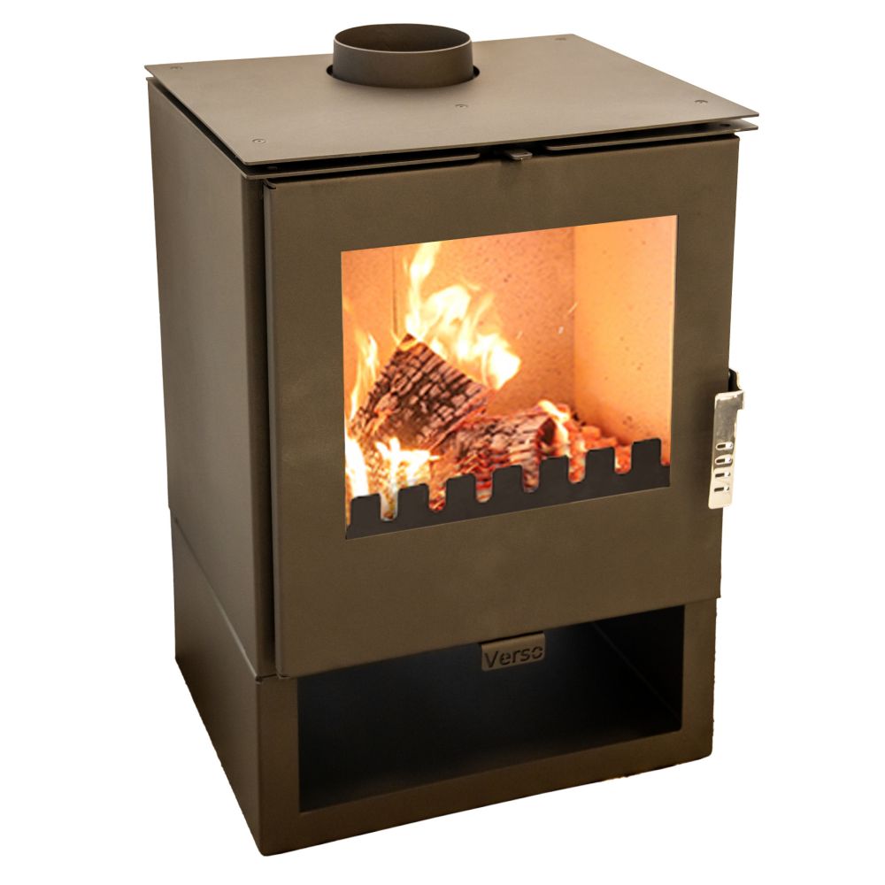 Kaminofen Holz Rheia Holzofen 5 kW Kamin Ofen Dauerbrandofen Werkstattofen Schwedenofen Hüttenofen Heizofen