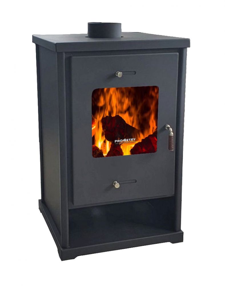 Kaminofen EKO 96175 Anthrazit Holzofen 7 kW Kamin Ofen Dauerbrandofen Werkstattofen Schwedenofen Hüttenofen Heizofen