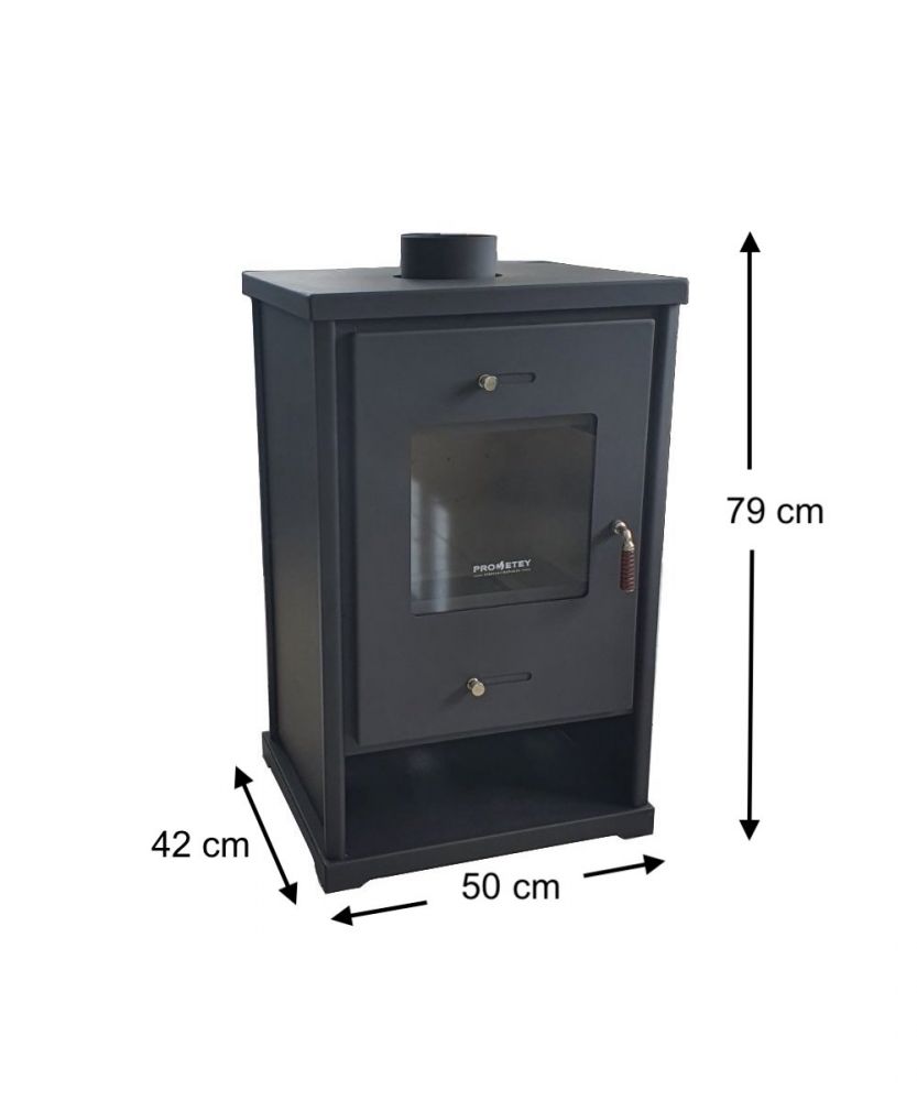 Kaminofen EKO 96175 Anthrazit Holzofen 7 kW Kamin Ofen Dauerbrandofen Werkstattofen Schwedenofen Hüttenofen Heizofen