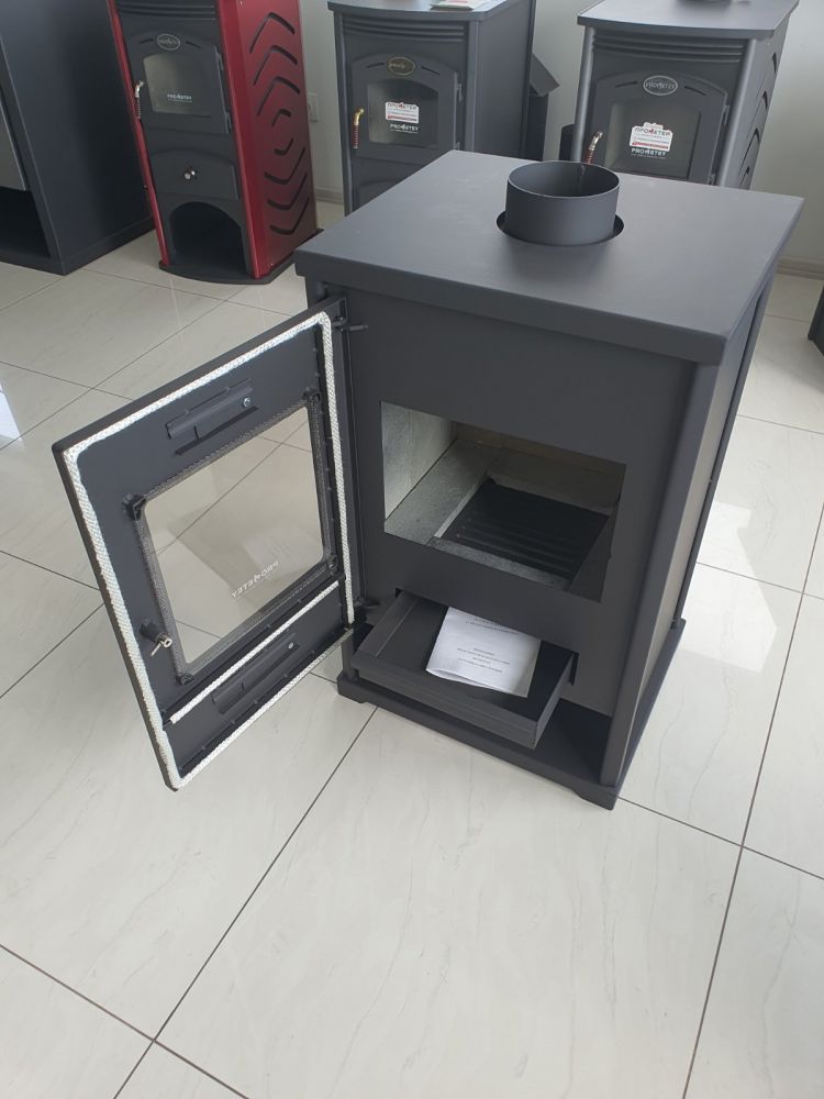Kaminofen EKO 96175 Anthrazit Holzofen 7 kW Kamin Ofen Dauerbrandofen Werkstattofen Schwedenofen Hüttenofen Heizofen