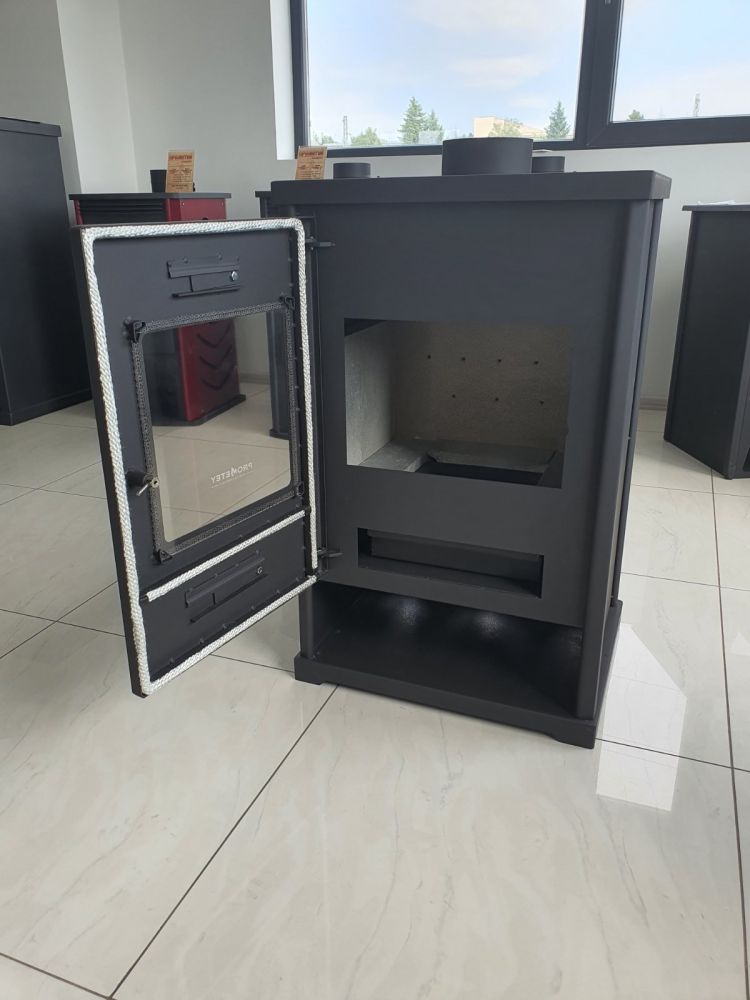 Kaminofen EKO 96175 Anthrazit Holzofen 7 kW Kamin Ofen Dauerbrandofen Werkstattofen Schwedenofen Hüttenofen Heizofen
