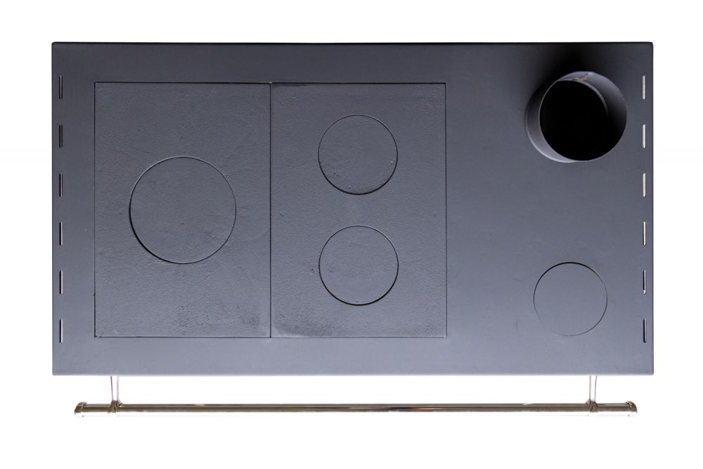 EEK A+ Wood-burning stove with baking compartment and hob Pracktik Lux Anthracite RAL 7016 RIGHT Wood-burning stove 9.5 kW Wood-burning stove Permanent wood-burning stove Workshop stove Swedish stove Cottage stove Heating stove