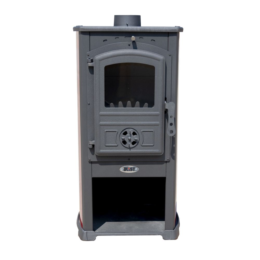 Kaminofen Beige Holzofen 7,2 kW Kamin Zar Ofen Dauerbrandofen Werkstattofen Schwedenofen Hüttenofen Heizofen