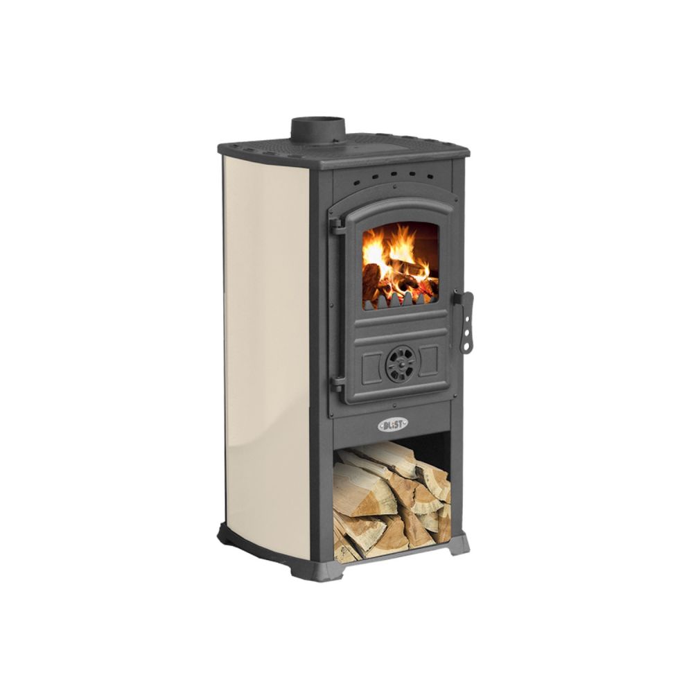 Kaminofen Beige Holzofen 7,2 kW Kamin Zar Ofen Dauerbrandofen Werkstattofen Schwedenofen Hüttenofen Heizofen
