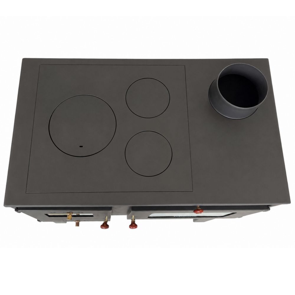 EEK A Wood-burning stove with baking compartment and hob Alegra 93894 6 kW Fireplace Multiple occupancy wood-burning stove Oven Wood-burning cooker Kitchen hob Cooking plate Kitchen oven