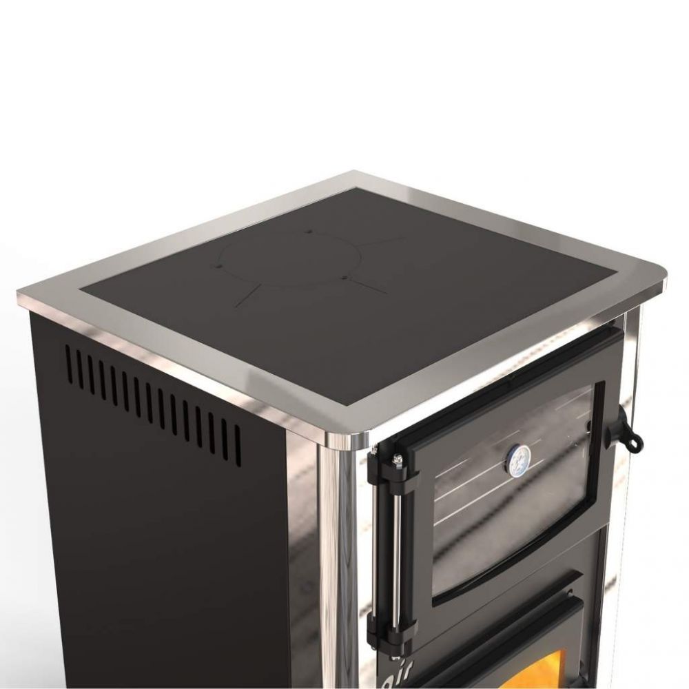 EEK A fireplace stove with baking compartment and stovetop ABC Concept 2 Air Mini multi-use wood-burning stove 10 kW fireplace stove wood workshop stove Swedish stove cabin stove heating stove wood stove