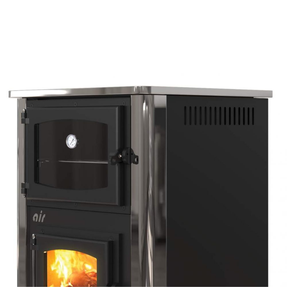 EEK A fireplace stove with baking compartment and stovetop ABC Concept 2 Air Mini multi-use wood-burning stove 10 kW fireplace stove wood workshop stove Swedish stove cabin stove heating stove wood stove