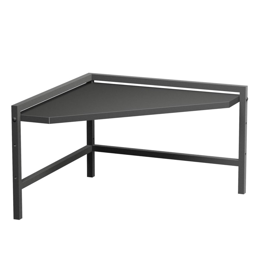 DanDiBo Eckregal Küche Küchenregal Arbeitsplatte 55x55 cm Mikrowellenregal Schwarz 2 Stufig 96736 Mikrowellen Regal Ecke