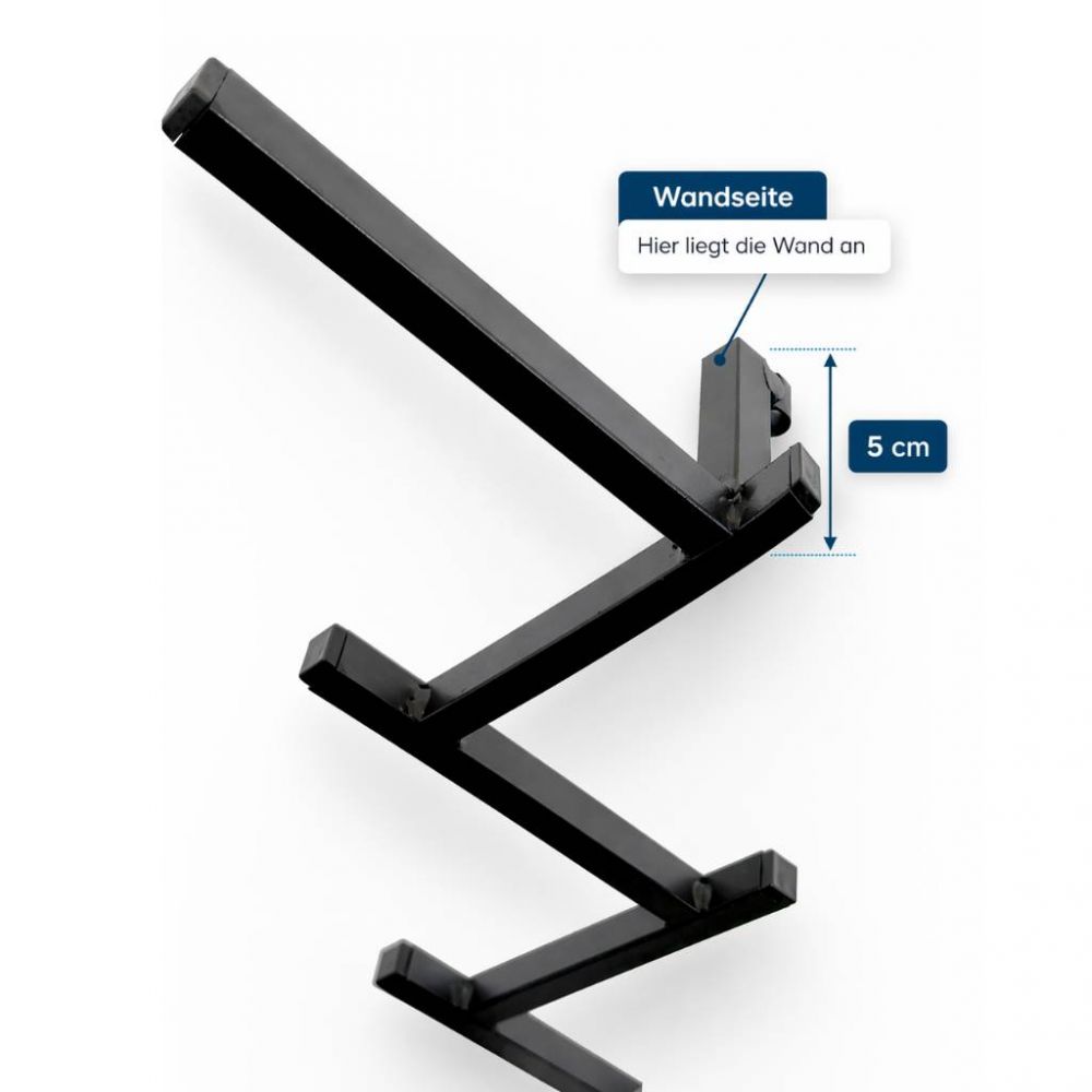 DanDiBo Wall Coat Rack Black Metal 96281 Hallway Wall Coat Rack with 10 Hooks Hook Rail 80 cm Modern Hallway Rack Hook Strip Coat Hooks