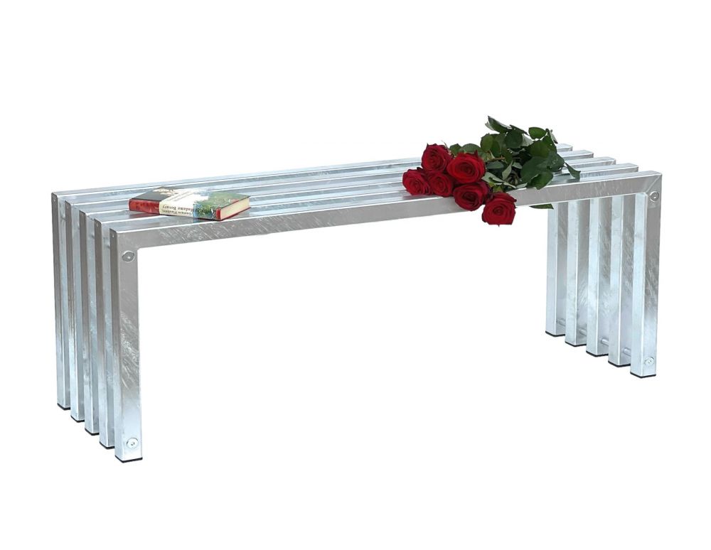 DanDiBo Gartenbank Metall Verzinkt Massiv Wetterfest 120 cm Sitzbank Modern 96393 Parkbank Garten Bank Eisen