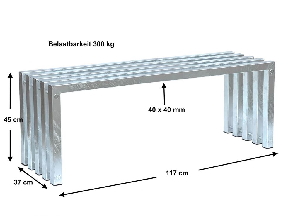DanDiBo Gartenbank Metall Verzinkt Massiv Wetterfest 120 cm Sitzbank Modern 96393 Parkbank Garten Bank Eisen