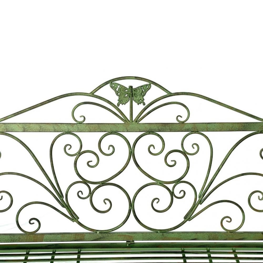 DanDiBo Panchina da Giardino Resistente alle Intemperie Metallo 2 Posti Panchina da Esterno 120 cm Patina Verde 96021 Panchina da Balcone Panchina da Parco Panchina da Giardino