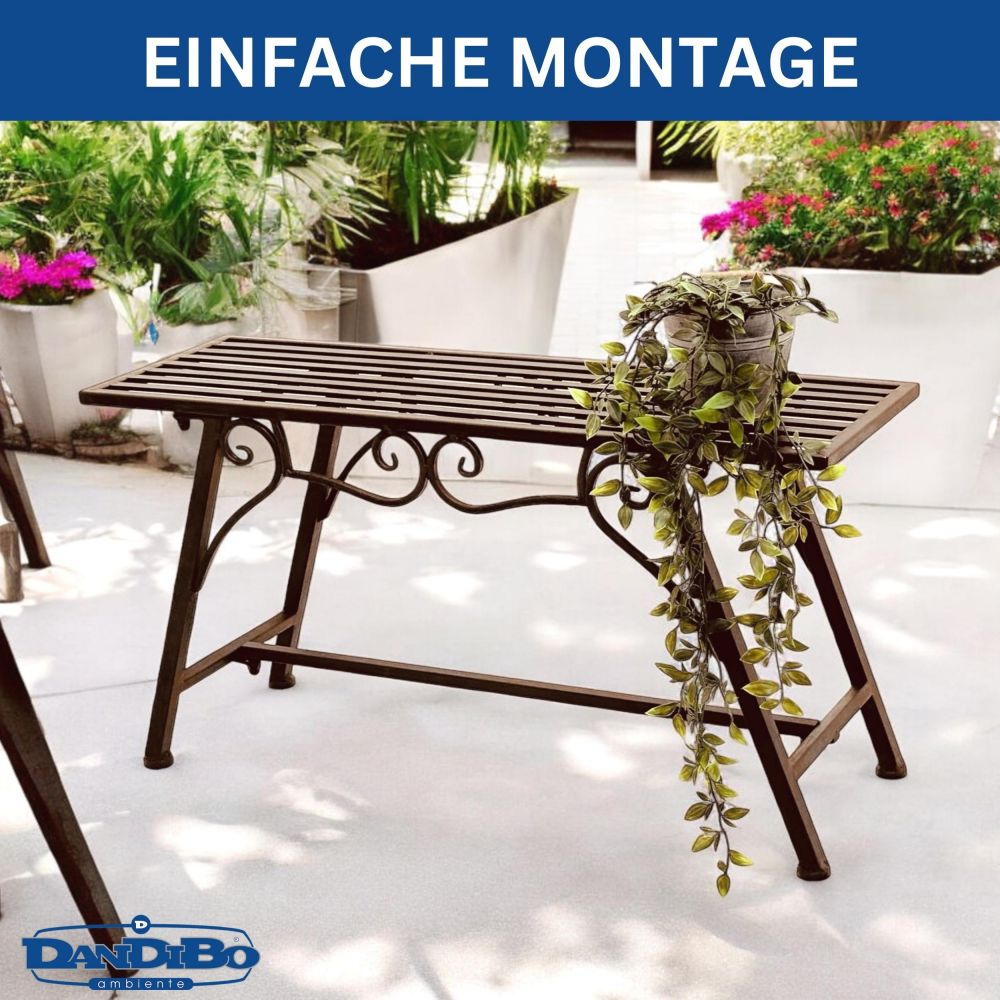 Weatherproof Metal Garden Bench 83 cm Ornamental Bench "Cucciu S" Durable Iron Bench in Antique Design Ideal for Garden, Patio & Balcony