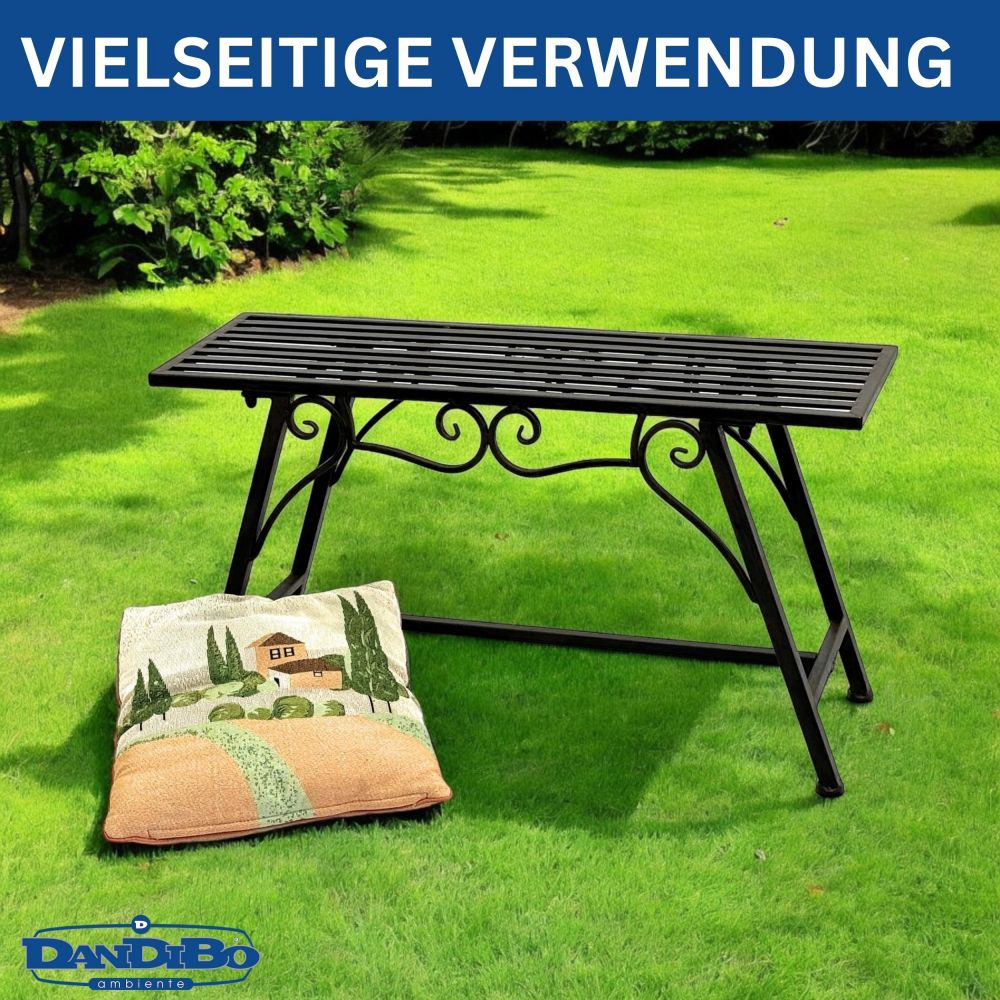 Weatherproof Metal Garden Bench 83 cm Ornamental Bench "Cucciu S" Durable Iron Bench in Antique Design Ideal for Garden, Patio & Balcony