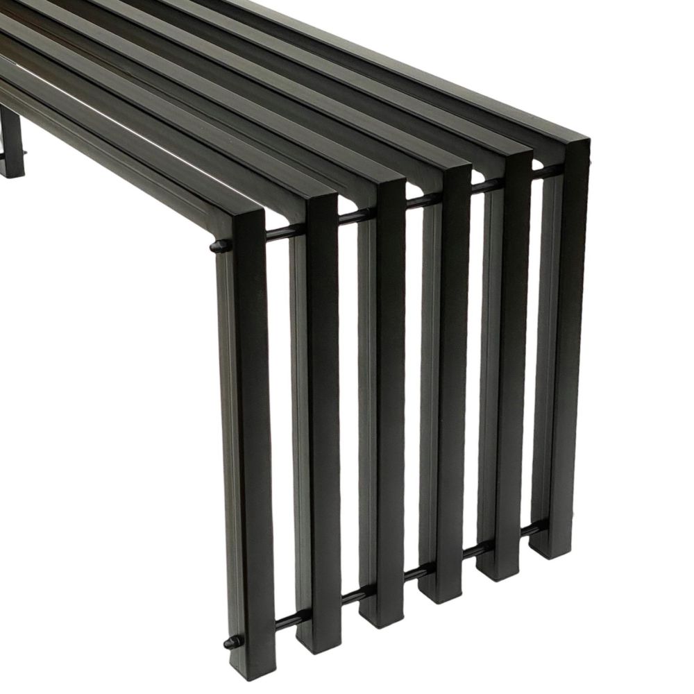 DanDiBo Weatherproof Metal Outdoor Garden Bench Black 96205 Ela 120 cm Seating Bench Garden Bench Park Bench Iron