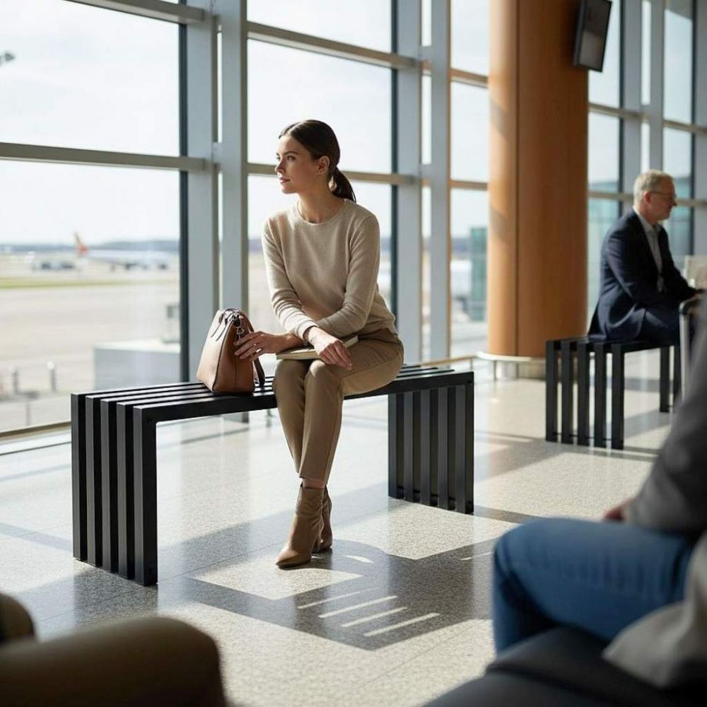 DanDiBo Garden Bench Weatherproof Metal Outdoor Black 96245 Ida 120 cm Bench Garden Bench Park Bench Iron