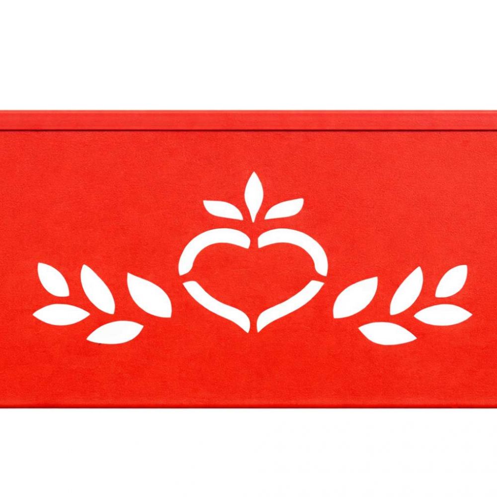 DanDiBo Garden Bench Weatherproof Metal Red 120 cm Passion 121495 Outdoor Bench 2-Seater Seat Bench Park Bench Iron