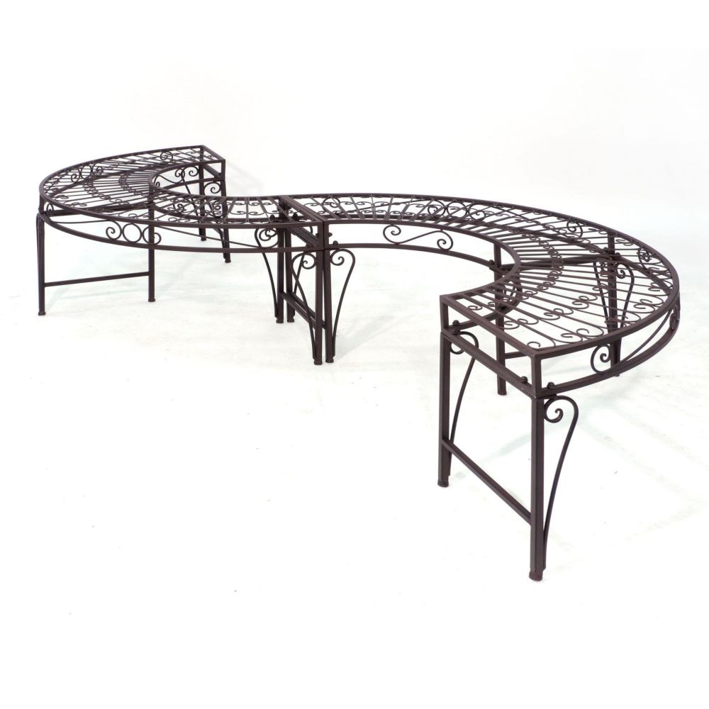 DanDiBo Gartenbank Wetterfest Metall S-Form Braun 96766 Sitzbank Garten Bank Parkbank Eisen