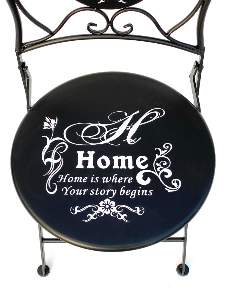 DanDiBo Garden Chair Metal Black 96130 Metal Chair Chair Home Garden Vintage Iron Modern Iron Chair Retro