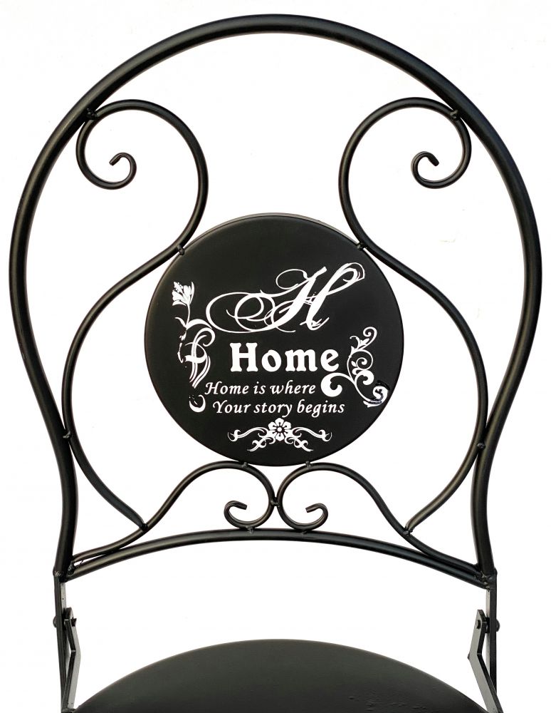 DanDiBo Garden Chair Metal Black 96130 Metal Chair Chair Home Garden Vintage Iron Modern Iron Chair Retro