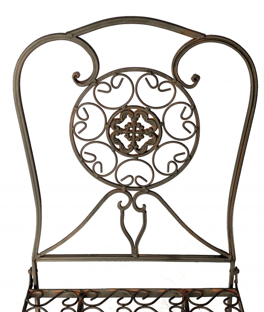 Gartenstuhl Metall Tecla 17921 Metallstuhl Stuhl Garten Vintage Eisen Nostalgie Eisenstuhl Braun Antik