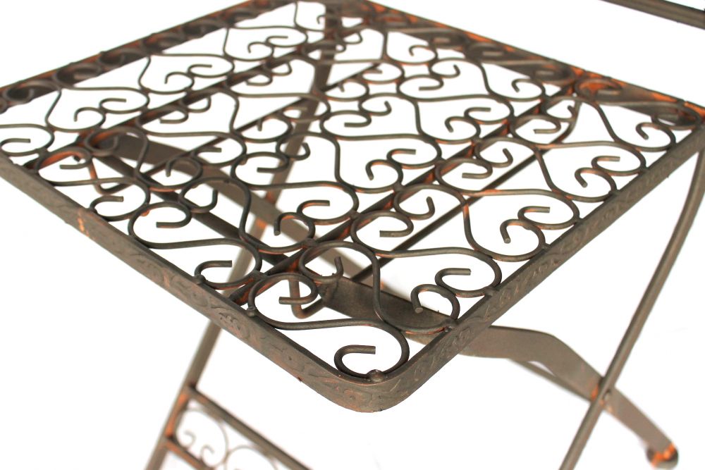 Gartenstuhl Metall Tecla 17921 Metallstuhl Stuhl Garten Vintage Eisen Nostalgie Eisenstuhl Braun Antik